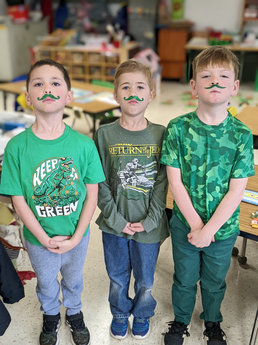 MrsFries_3884's tweet photo. St. Patrick's Day in kindergarten? A blast! Now, time for a nap! #GreenvilleES https://t.co/2jMXkIai99