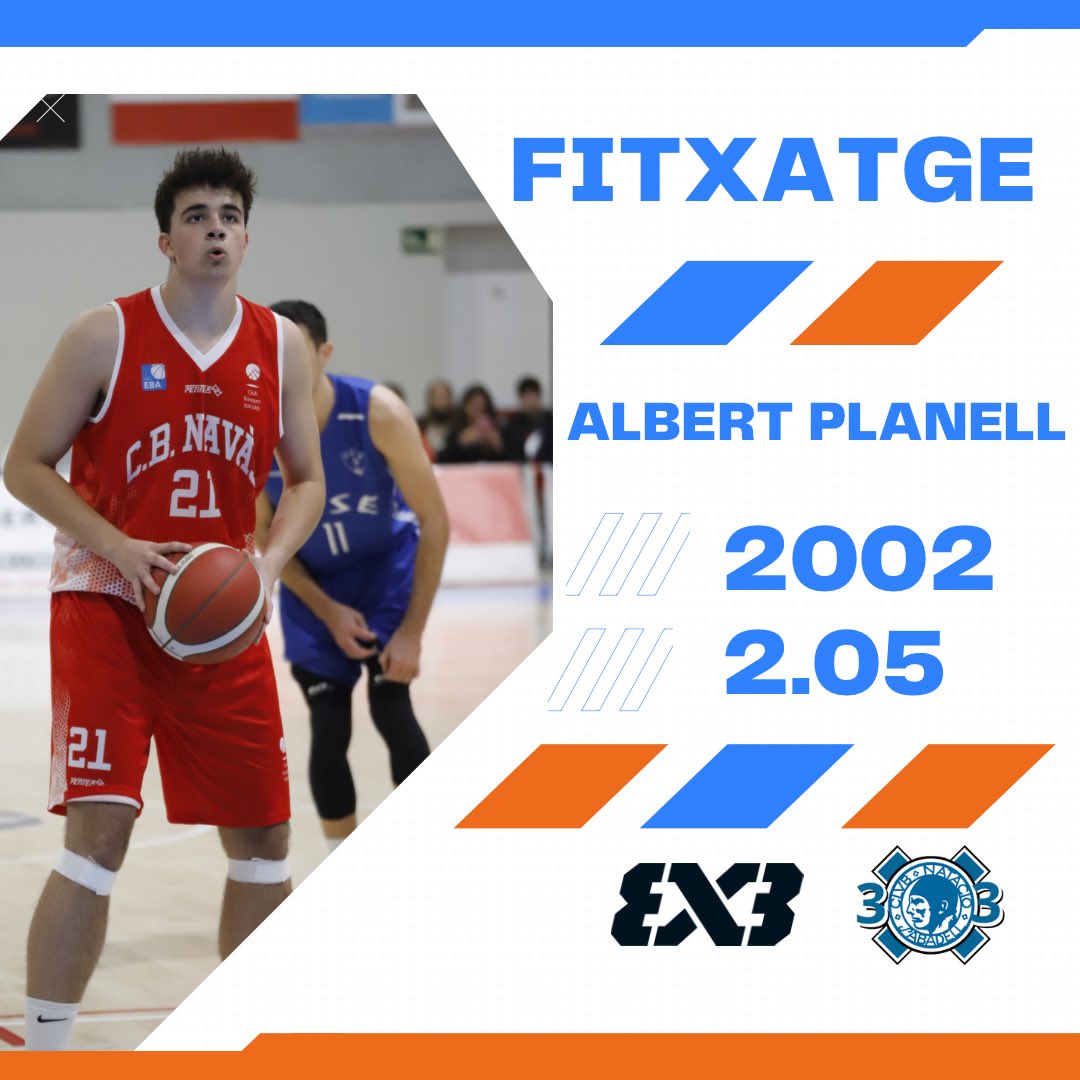 cns3x3's tweet photo. Ens complau anunciar el 4rt fitxatge de la nova etapa del Sabadell 3x3💙🤍
L'albert ens aportarà molts centrímetres, joc d’esquena i bona mà des de totes les posicions. La zona la tenim coberta. 

🇪🇸 Albert Planell
2.05
2002 https://t.co/SxySgT35mC