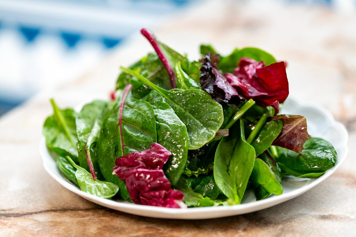 Something green for St. Patrick's Day?🍀

Melange's Beyaynetu and Mixed Greens with lemon vinaigrette on the side.