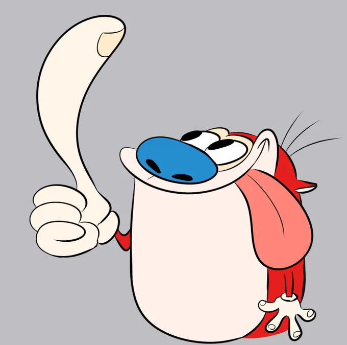 Trying to find Games Animation's biggest Stimpy's thumbs up. Unfortunately my search has been fruitless so I just drew it 