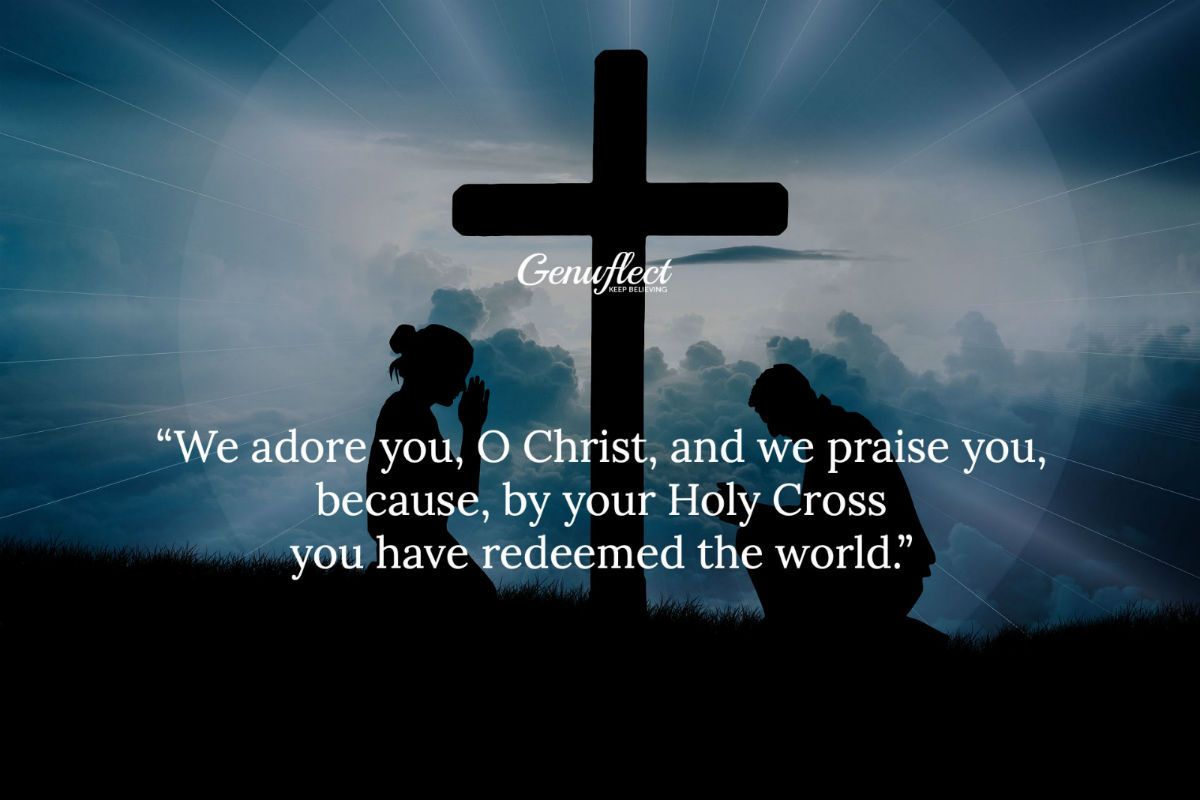 GenuflectHQ's tweet image. "We adore you, O Christ, and we praise you, because, by your Holy Coss you have redeemed the world."
#Catholic #Genuflect #WayoftheCross #Lent
