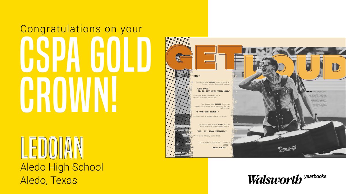 We couldn't be more proud of our 5 schools who received a CSPA Gold Crown, and our 16 schools who won a Silver Crown! Check out our latest blog to see each featured yearbook staff at tinyurl.com/2c39wfn9. #Walsworth #Yearbooks