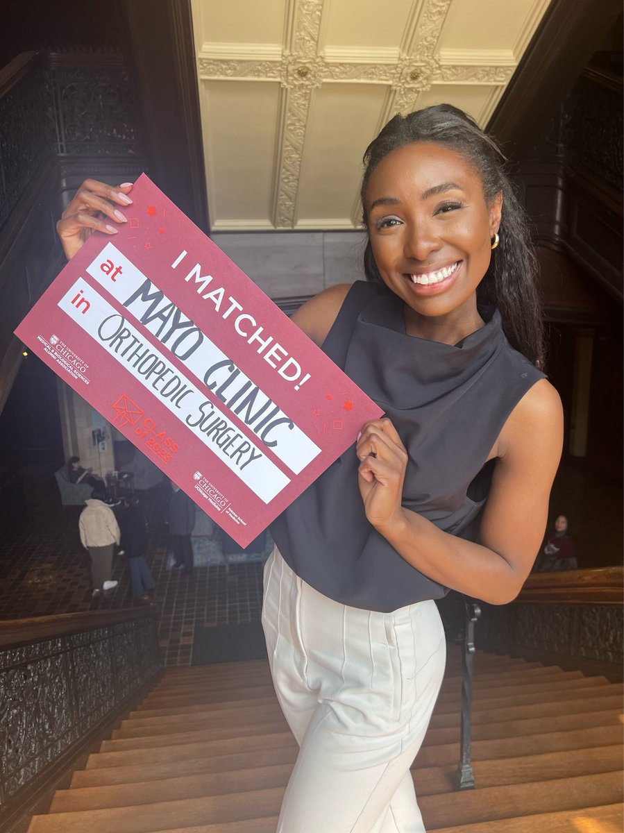 There are NO words to capture this feeling. So elated and grateful to join <a href="/MayoOrthoRes/">Mayo Orthopedic Residency</a> !

By way of <a href="/UChiPritzker/">UChicago Pritzker School of Medicine</a>, <a href="/MOR_Docs/">Midwest Orthopaedics at Rush</a> (Drs. Levine &amp; Gerlinger), my role model @LindaSuleimanMD , and the best support system ever! Thank you 🥹#Match2023 #orthotwitter