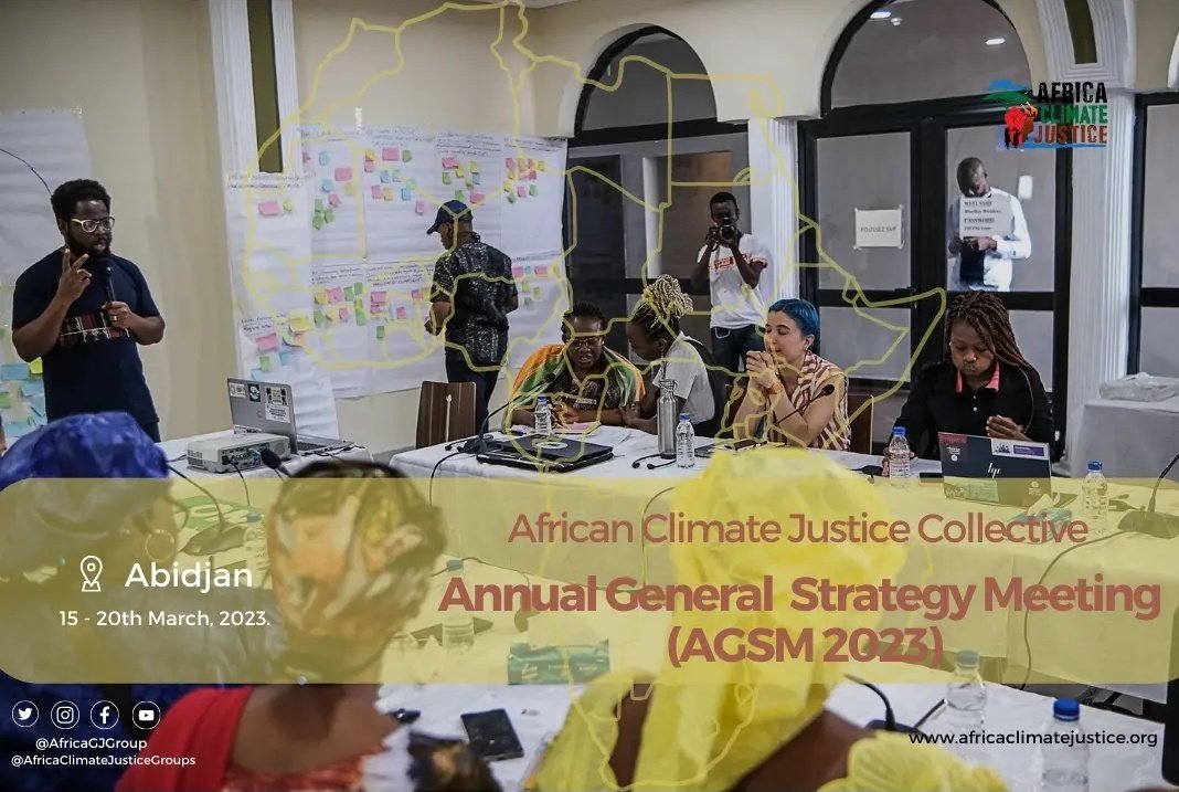 AfricanCJGroup's tweet photo. Convenors strategized on the issues of climate Justice in Africa. 
@SDCEA_ngo
@WoMin_Africa @groundWorkSA @FoEAfrica
Photo recap of the Day. 
#ClimateJustice #Africa #CounterCOP #foodsovereignty #LossAndDamage #ACJCAGSM2023🌍 #FalseSolutions #DontGasAfrica #DontGeoEngineerAfricA https://t.co/hboLAansG7