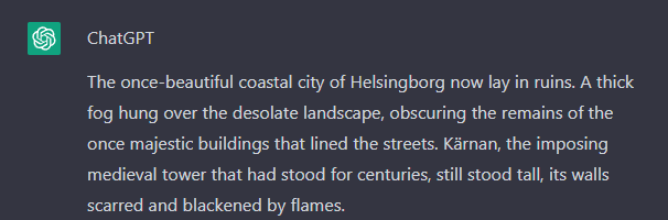 ErMurazor's tweet photo. post-apocalyptic Helsingborg 
#helsingborg #ChatGPT #StableDiffusion2 #dreamstudio https://t.co/Z63Gffm7cf