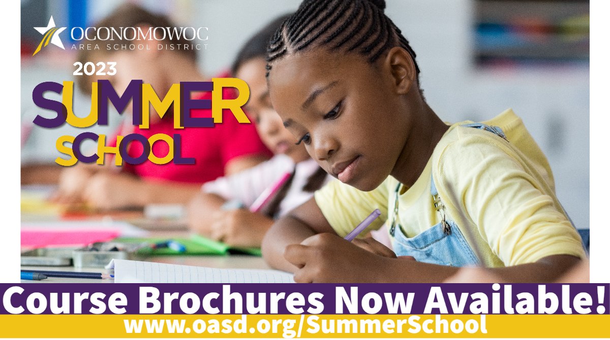 Oconomowoc Schools on Twitter "Summer School Course Brochures are now