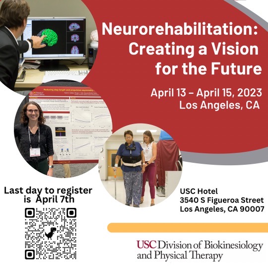 In honor of Carolee Winstein’s retirement, we are hosting a conference that brings together leading researchers &amp; clinical rehab specialists to examine the current state of neurorehabilitation &amp; promising future directions for the field.
Register by 4/7: tinyurl.com/3jmmv74a