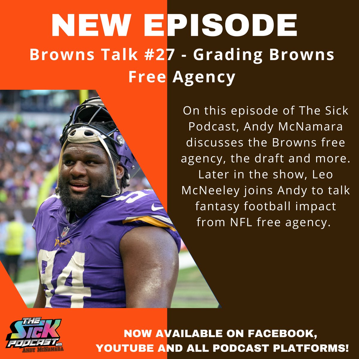sickpodbrowns's tweet photo. 🚨New Episode🚨

@MasterIDP joins @AndyMc81 to talk #fantasyfootball impact from #NFLFreeAgency!

Andy discusses the #Browns free agency, the draft and more.

Watch: https://t.co/K6xEGKkaFd

#NFL #thesickpodcast https://t.co/3F3PQjqgVA