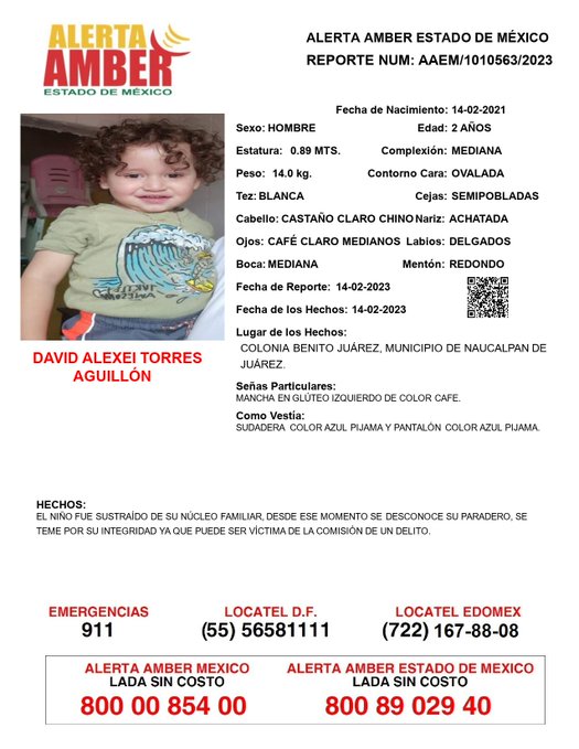FiscaliaEdomex's tweet photo. 📍Tu apoyo es importante, ayúdanos a difundir, cualquier información para localizar a la siguiente persona comunícate al 📞800 890 2940 Alerta Amber EDOMEX y ���️ 800 7028 770 #FiscalíaEdoméx. https://t.co/C7AQ9wWP0g