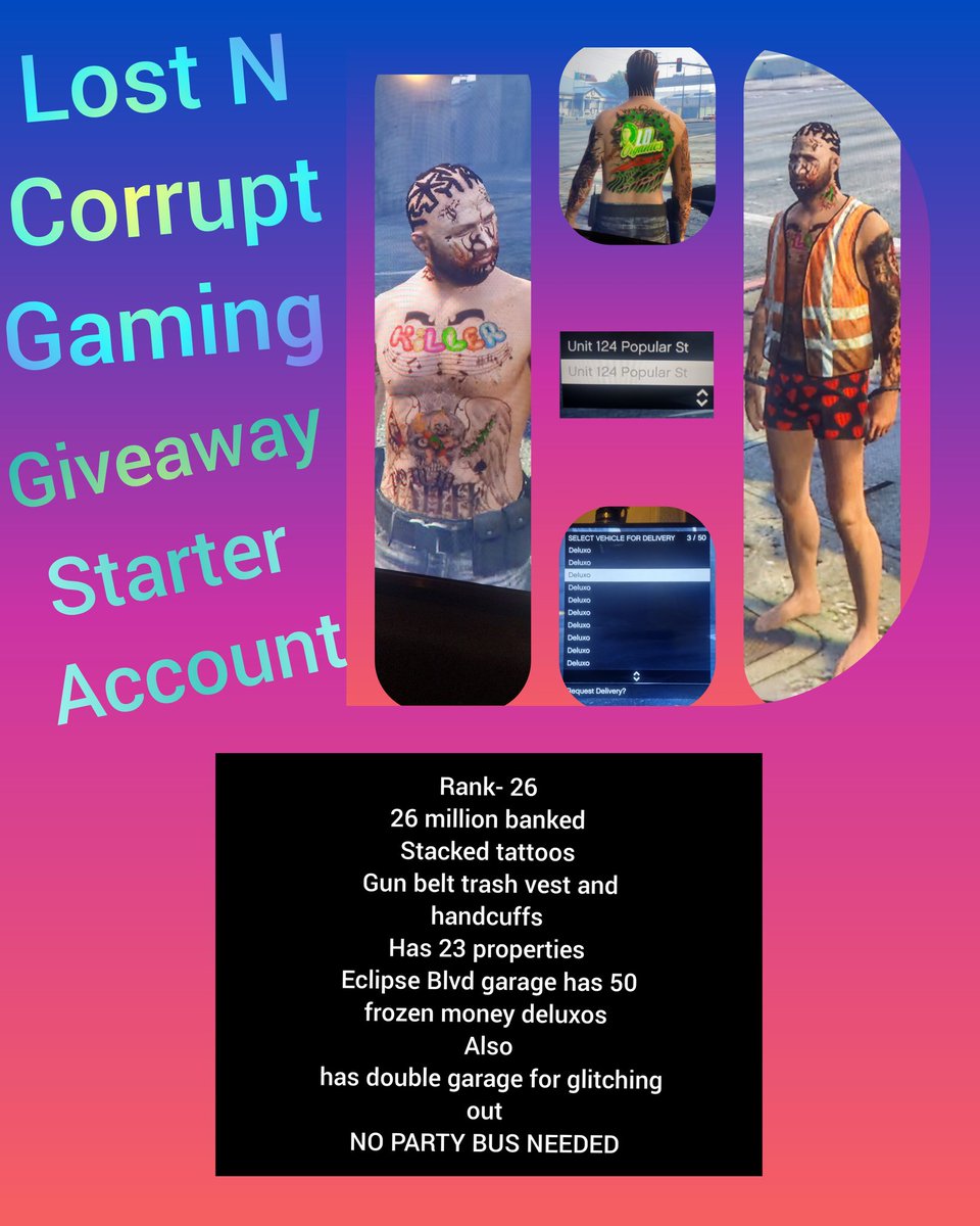 lostNcorrupt's tweet photo. Make sure y'all tune in tonight I will be doing a giveaway on YouTube for reaching 100 subs last week this is the PS4 starter account that can be won or I can do a 21 car to your liking and I appreciate @ItsOV1011 for helping me with this tonight  https://t.co/dNsKlKkpOj https://t.co/2iRmrOHGiK