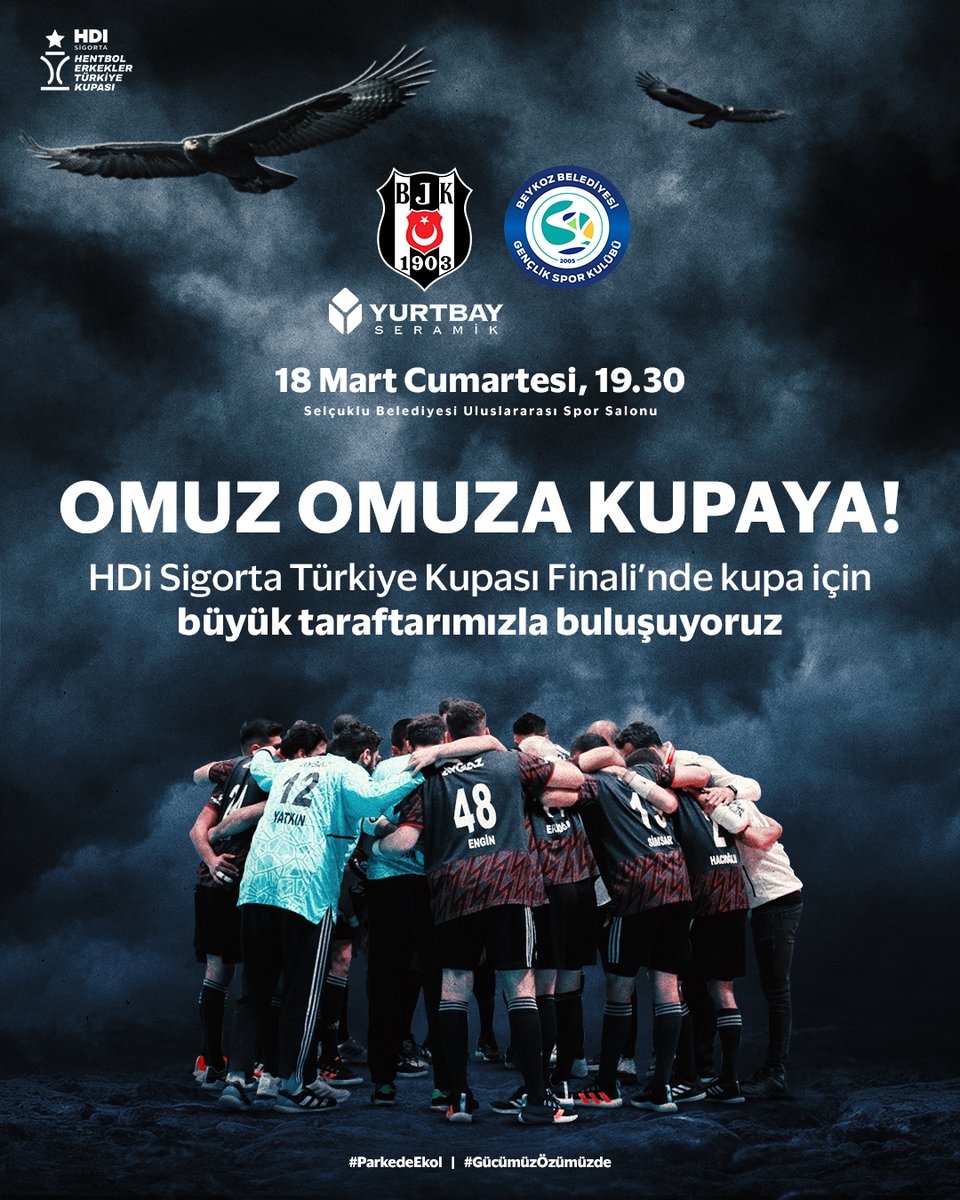 Beşiktaş Hentbol takımımız, Hentbol Türkiye Kupası'nın şampiyonluk maçında yarın Beykoz Belediyesi ile karşılaşacak. 🦅

Taraftarlarımızı Selçuklu Belediyesi Uluslararası Spor Salonu'na 💪🏻

#GücümüzÖzümüzde | #ParkedeEkol