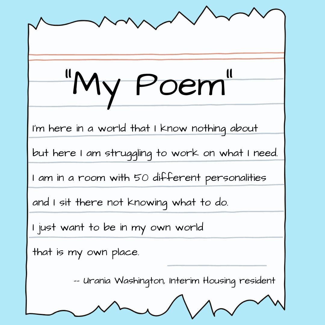 Sarah's Circle hosted a poetry workshop for the women in our shelter led by local volunteer Dabney Lyles. The ladies at Sarah's Circle read poems written by people experiencing homelessness and wrote some of their own, like the work below:
#endhomelessness #empowerwomen #poetry