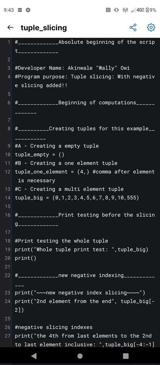 WallyOwi30's tweet image. Python tuple negative indexing script
github.com/AkinOwi30/pyth…
#pythonscripts #learnpythonprogramming