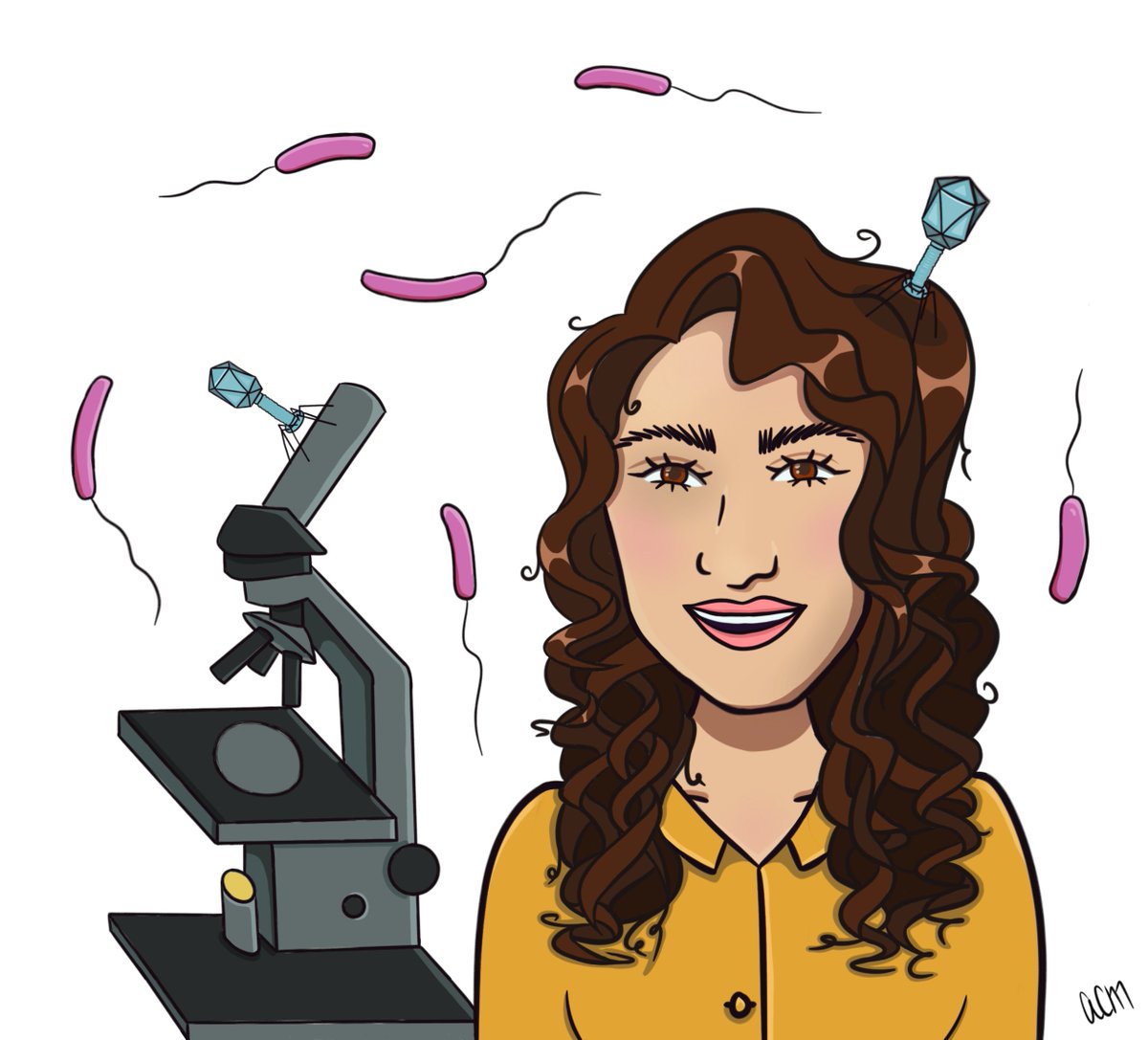 Here is a fun drawing of Hannah made by  Alyssa Murray <a href="/ac_murray/">Alyssa Murray</a>. Who knew phages make nice hair clips?