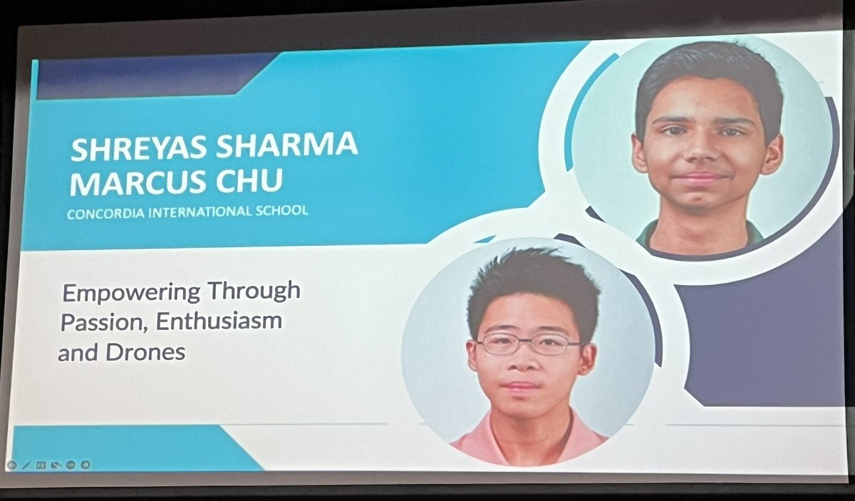 <a href="/ConcordiaSH/">Concordia Shanghai</a> HS students presenting about the Phoenix Drone Squadron facilitated by <a href="/drpetertong/">Peter Tong, Ph.D.</a>  at the ACAMISTechConference2023 #empowerlearning