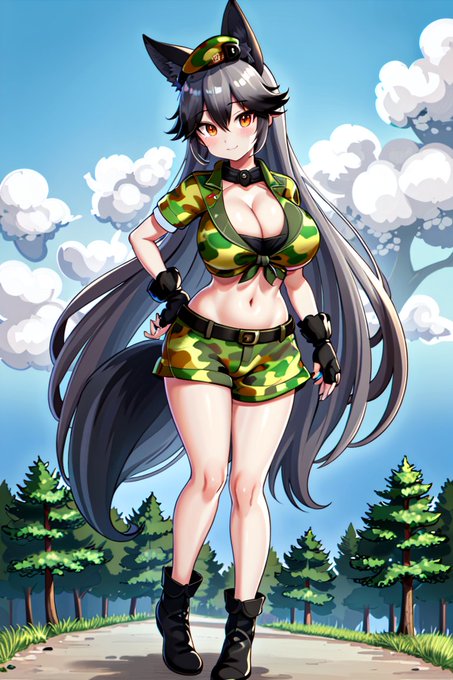 AI描きプログラムでギンギツネのミリタリー服装を作ってみました。けもフレ3ゲームでギンギツネはこの服装がありませんが、コイカツで作った服装をデータを使って実装してみました🪖🦊

#けものフレンズ
#stablediffusion 
#AIイラスト #AIart 