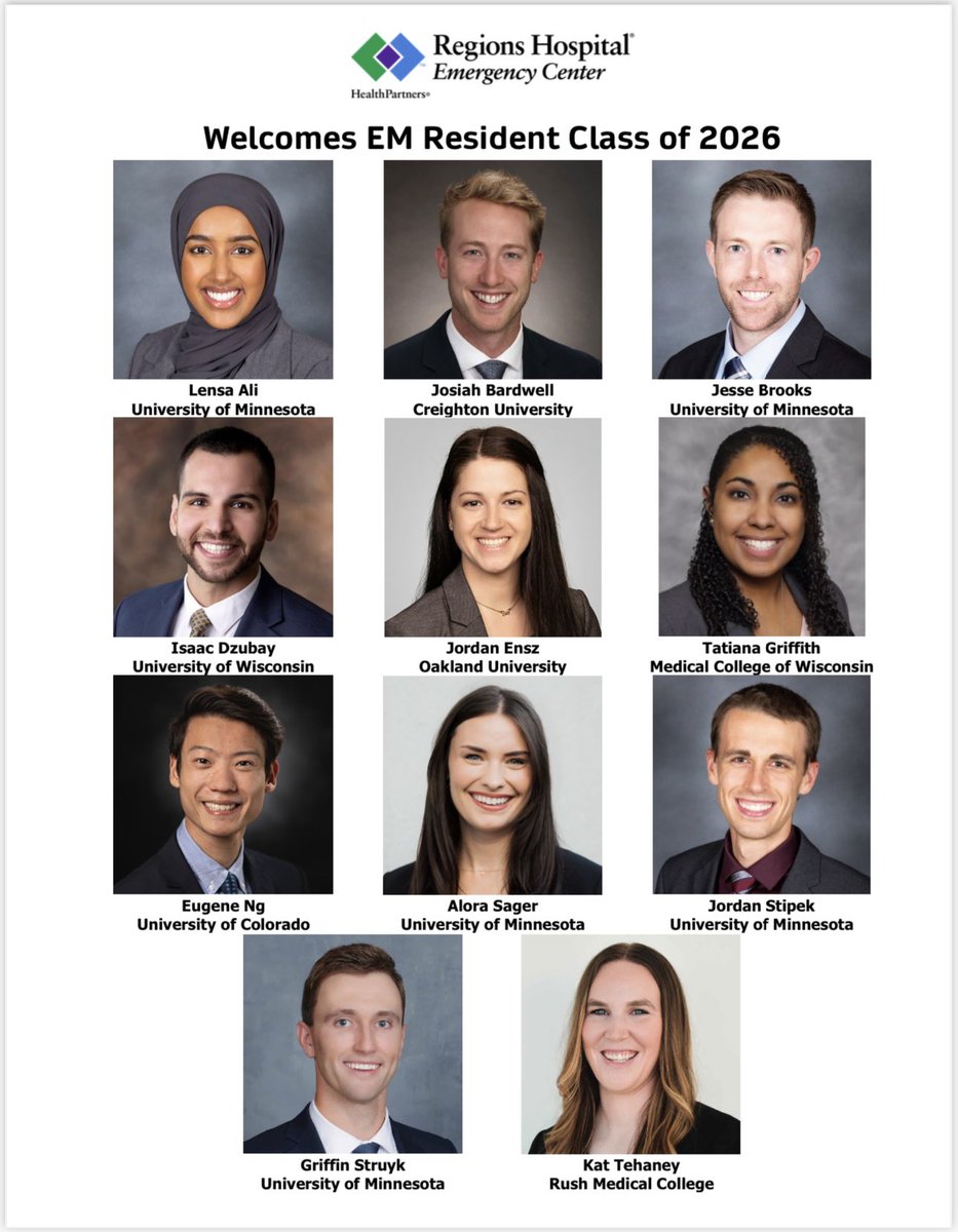 Regions EM Residency (@regionsem) on Twitter photo 🚨🚨 Welcome to the <a href="/regionsem/">Regions EM Residency</a> Class of 2026! 🚨🚨 #EMBound #Match2023 #MatchDay <a href="/HP_MedEd/">HealthPartners OHPE</a> <a href="/CullenHegarty/">Cullen Hegarty</a> 🚨🚨 Welcome to the <a href="/regionsem/">Regions EM Residency</a> Class of 2026! 🚨🚨 #EMBound #Match2023 #MatchDay <a href="/HP_MedEd/">HealthPartners OHPE</a> <a href="/CullenHegarty/">Cullen Hegarty</a>