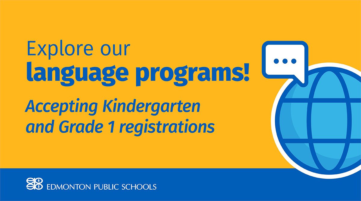 EPSBNews's tweet photo. Kindergarten and Grade 1 are the perfect times for your little ones to grow their language skills! Register in French Immersion or in one of our many bilingual programs and explore new possibilities. Learn more: https://t.co/WBYFOOyJ9W #yeg #EPSB https://t.co/5DYTeCUbjf