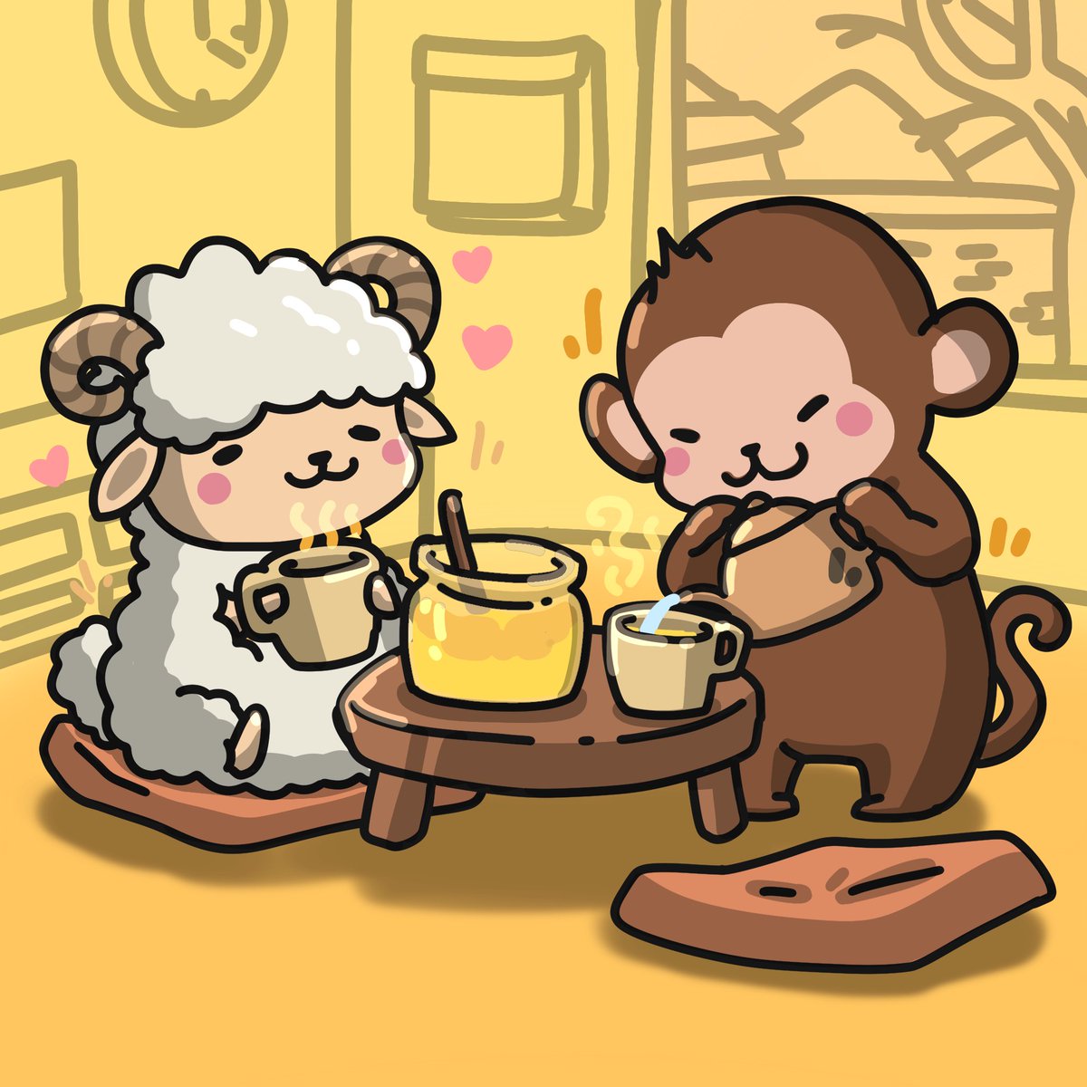 nice weather for some tea with a friend 🍵🧧