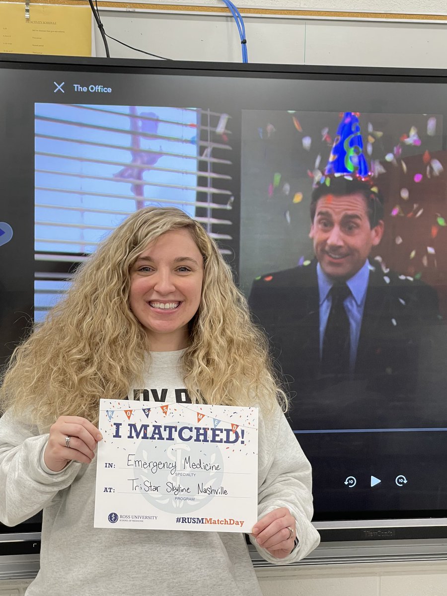 ktid_42's tweet photo. I’m coming back home to the South! I get to be an ER doctor in Nashville!! 

Even @SteveCarell and @theofficetv gang threw a party for me! @officeladiespod @AngelaKinsey @jennafischer 
#EMBound #Match2023 https://t.co/csS7yBV882