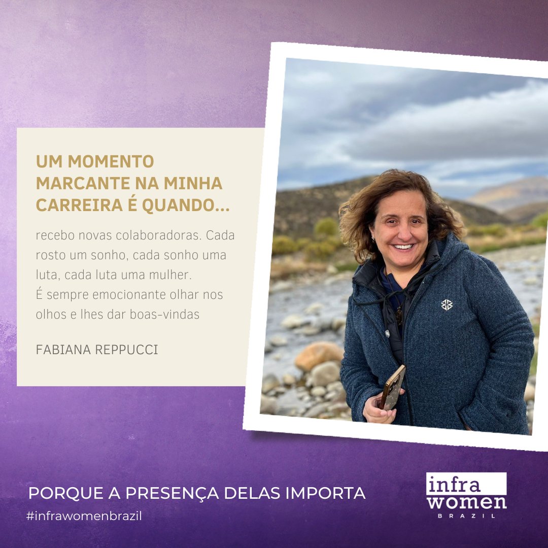 infrawomen's tweet photo. No mês em que comemoramos o Dia Internacional da Mulher, estamos compartilhando a experiência de nossas IWBs. Para esta semana, nossa querida FABIANA REPPUCCI deixa sua mensagem.

Qual o momento marcante da sua carreira? https://t.co/vVSjchrJV3