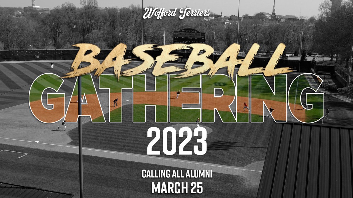WoffordBaseball's tweet photo. ⚠️Calling all Alumni⚠️
Our Alumni Gathering is next Saturday, March 25th! Come join us as we host VMI! The link to sign up is below⬇️
Hope to see you there! 

https://t.co/Bv3xvKsTcs https://t.co/Si3vJRC6eN
