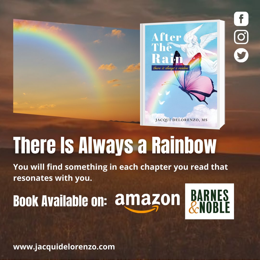 jacquiannd's tweet photo. This book doesn't have to be read in sequence. You can skip around or read it page by page as it occurs. You will fall in love and feel uplifted by the true meaning of each section.

#JacquiDeLorenzo #AfterTheRain #Rainbow #Inspirational https://t.co/4GIKJVps8p