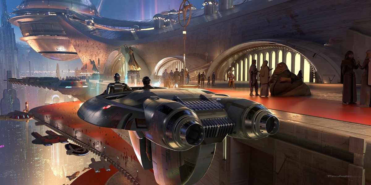 themandalorian's tweet photo. Take a look at the concept art featured in Chapter 19 of #TheMandalorian. Art by @rchurchdesign, @andreewallin, and Rene Garcia. 

Now streaming on @DisneyPlus. https://t.co/9W8jRsfdIb