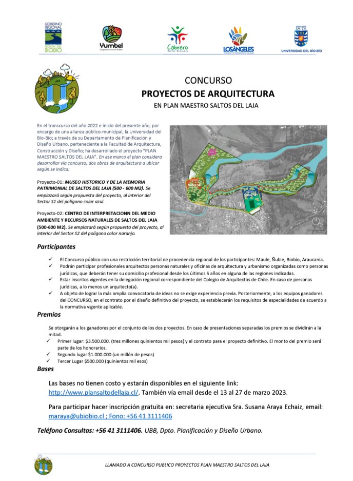 Inscripcion y Bases GRATIS !! <a href="/colegioarq/">Colegio de Arquitectos de Chile</a> <a href="/Farcodiubb/">Facultad Arquitectura Construcción Diseño UBB</a> <a href="/NUBLEONLINE_/">ÑUBLE ONLINE</a> <a href="/elsur/">elsur</a> <a href="/ArquitecturaUbb/">Arquitectura UBB</a> <a href="/arquitectosCCP/">Arquitectos de Concepción</a> <a href="/biobio/">BioBioChile</a> <a href="/gorebiobio/">Gobierno Regional del Biobío</a> <a href="/rdiazworner/">Rodrigo Díaz Worner</a> <a href="/ndatos_biobio/">#Datos BioBio y Más 😎</a> <a href="/GOREMaule/">Gobierno Regional Del Maule</a> <a href="/gorearaucania/">Gobierno de La Araucanía</a> <a href="/goredenuble/">Gobierno Regional de Ñuble</a>