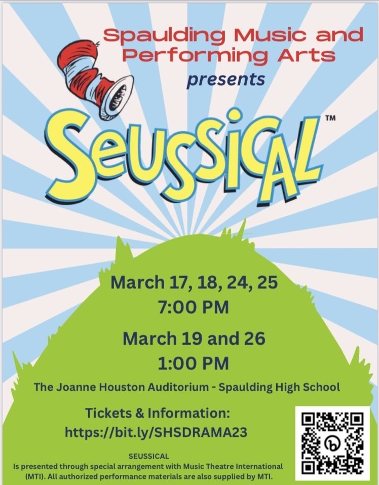 SpauldingHS's tweet photo. Make sure you get your tickets for our spring performance of Seussical! The kids are great. The set is amazing! See you there! https://t.co/o8wKhzPA9E