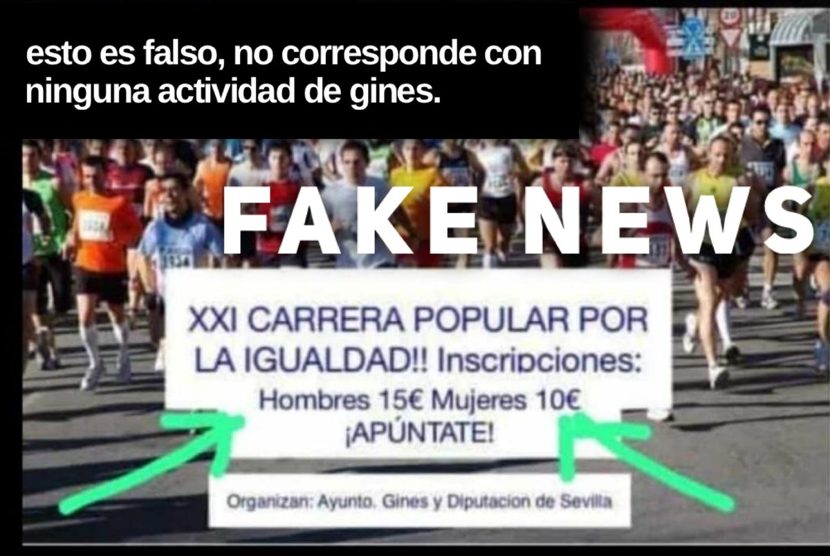 ⛔ NO DIFUNDAS BULOS ⛔
Este cartel es FALSO. No se corresponde con ninguna actividad organizada por el Ayuntamiento de Gines.
Si alguien te lo envía, dile que es MENTIRA y no lo hagas circular.