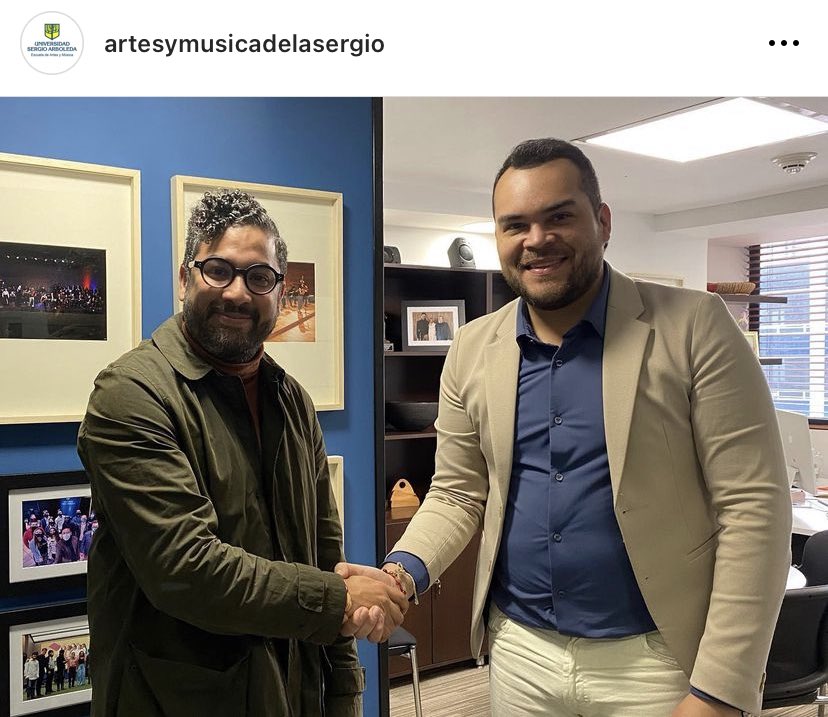 En encuentro con el decano de <a href="/ArtesDeLaSergio/">Escuela de Artes de La Sergio</a> ultimando detalles para garantizar la presencia de #LaGuajira en el Encuentro de Músicas Colombianas y socialización de la convocatoria #AmbientArte2023