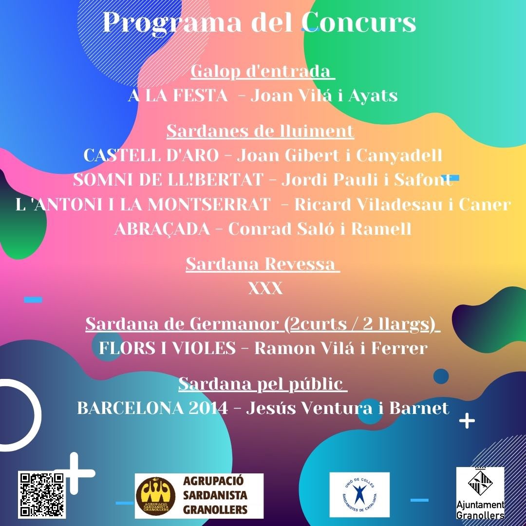 SardanistaGr's tweet photo. 📣 Aquest diumenge no us perdeu el73è #concurs de #colles #sardanistes de #Granollers amb la @CoblaSantJordi (si plou ens veurem al parquet 😊) https://t.co/3HpDLOZEeX