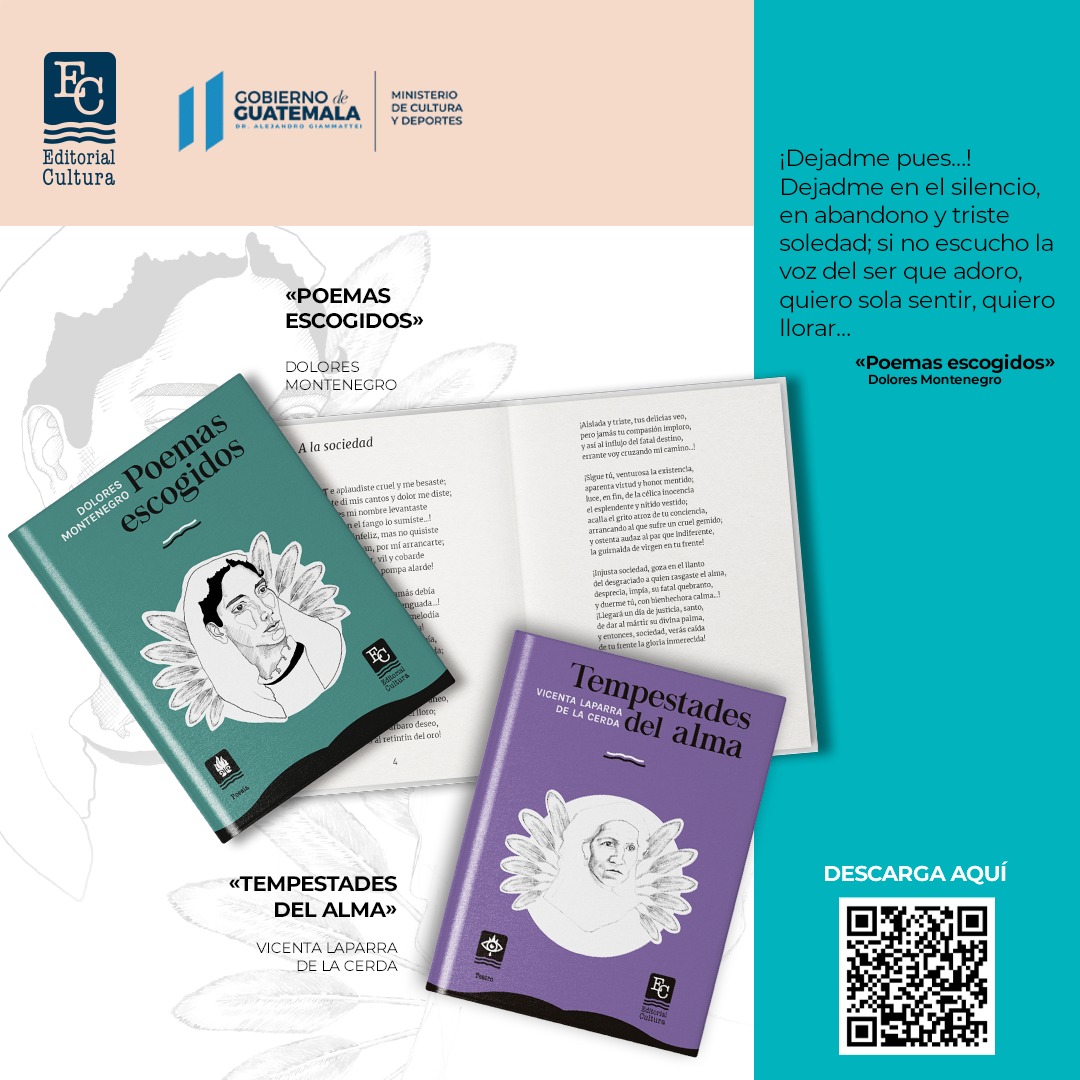 EditCultura's tweet photo. Continuando con la conmemoración del #DíaInternacionalDeLaMujer, Editorial Cultura pone a tu disposición dos obras de nombres que destacan en la literatura guatemalteca.

Ingresa aquí https://t.co/WvMzEWzzo5 o escanea el código QR.
#CulturaGUATE https://t.co/mcrzgPKRMb