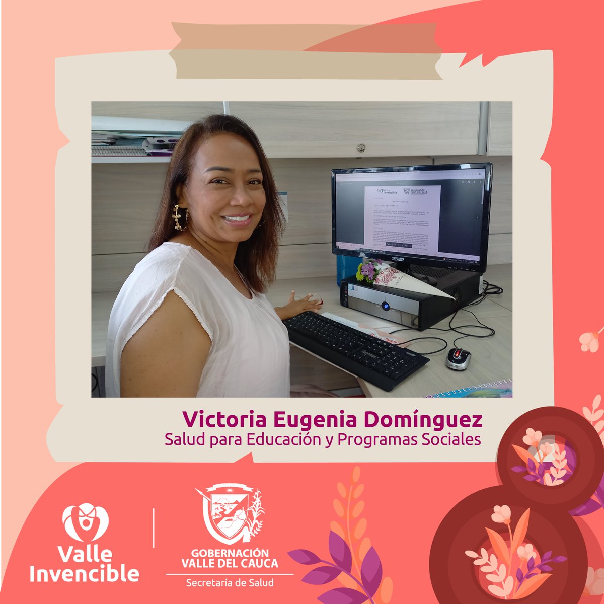 ¡Las mujeres de la Secretaría Departamental de Salud son vitales en la articulación de acciones con otras dependencias!
Victoria adelanta un valioso trabajo con el sector educativo y otras instituciones que realizan acciones con enfoque social👏🏻 a nivel territorial🌷 Gracias🌸.