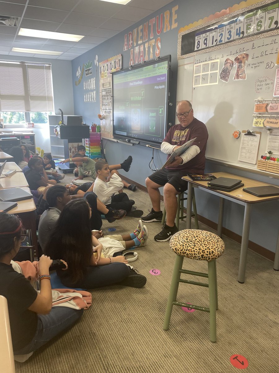 Reading to the students at Tortuga Elem. Ms Monroe’s class.  You guys were an awesome audience. Great start to spring break. Go Raiders! #climb #believe