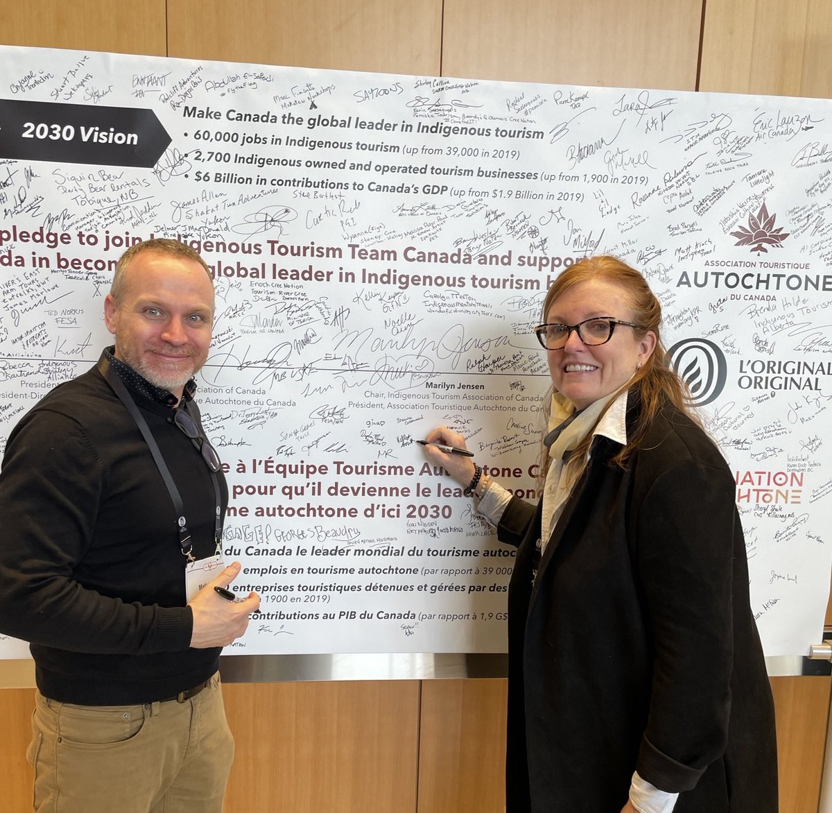@matdeking, VP, Chief Trails Experience, and @EMcMahon_TCT, our Président and CEO, recently attended #IITC2023 in Winnipeg, where they signed the pledge to make Canada a global leader in Indigenous tourism!
#IndigenousTourismTeamCanada