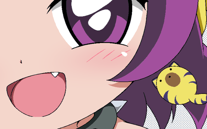 AIAIうっせーよ。僕の絵はAIじゃ再現無理だと思うよ。頬とかぼかし以外は全て2値で描いてるから描きあがってもギザギザでジャギーMAXだからね。僕はこの状態でも好きだけど一般的には苦手な人が多いからここから全体をスムージングかけてグロー効果で仕上げてるのだ。 