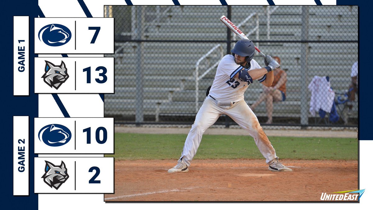 #daBING splits against Penn College today as Timmy P racked up 5 RBIs in Game 2 and Hightower improved to 2-0 as he struck out 10 guys in 7 innings of work. Sean Doherty also earned his 100th career hit today! 
We close out the series tomorrow with first pitch scheduled for 3PM🔥