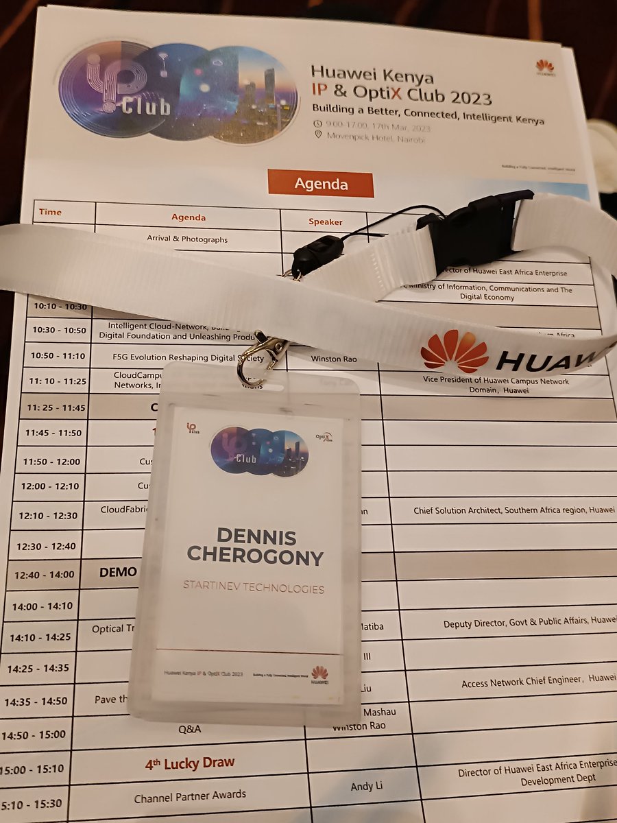 cherogonydennis's tweet photo. "5G will potentially be able to handle more than 1million connected devices per square kilometer"

Was glad to attend the @HuaweiKenya  IP &amp; OptiX Club deliberations on the potentials of #5G and #cloudcomputing for both public and private sectors. https://t.co/RXUsEZk2dd