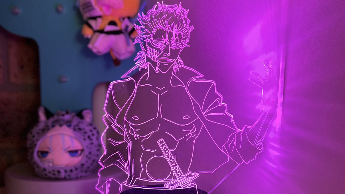 murderlight's tweet photo. i’ve had plenty of interest in my grimmjow light since i got him, so i decided to do a giveaway for a brand new one✨🫐 he’s battery or usb powered, 16 colours with remote 🥰 rules:
🔹following me
🔹ships worldwide 
🔹direct rt to enter
🔹drawn 31 march! https://t.co/nrjoB8jjCU