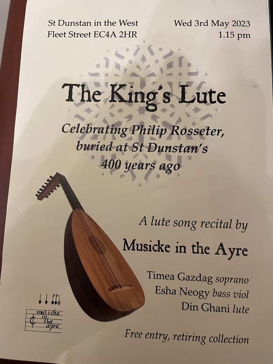A wonderful early music #lute event soonish which celebrates 1623 . Philip Rosseter ! Go hear and ❤️!  <a href="/toby_carr/">Toby Carr</a>