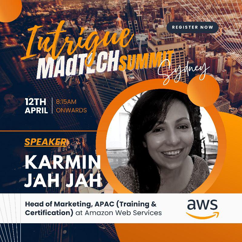 salesgasm's tweet image. Join us for the Intrigue MAdTech Summit on April 12, 2023, at the Sydney Masonic Center. Karmin from AWS is one of our panel speakers! #MAdTechSummit #SydneyEvents #DigitalMarketing #AWS #IntrigueSummit salesgasm.com/madtech2023syd…