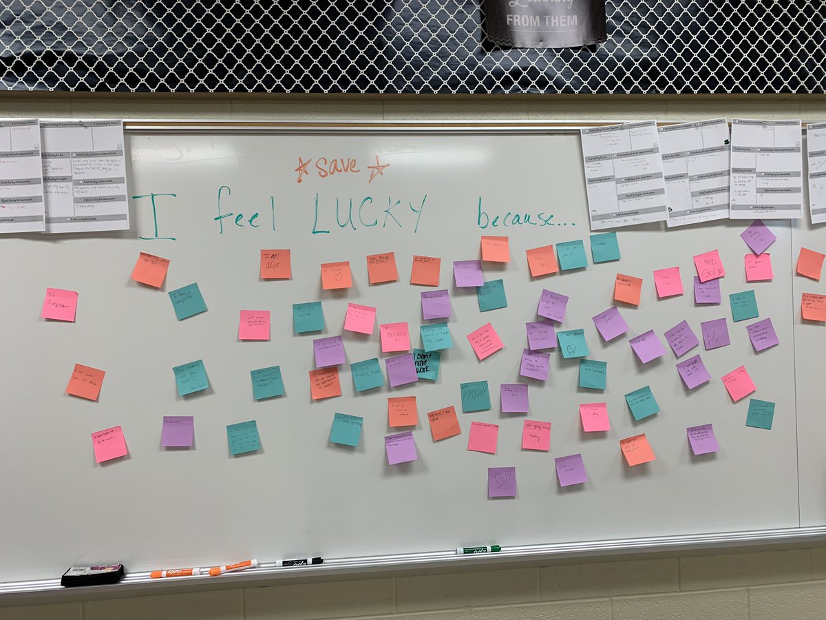 Ss reflected on why they feel lucky today! Family and friends were trending responses. 🍀🤗 #honortheraiders #honorthereaders