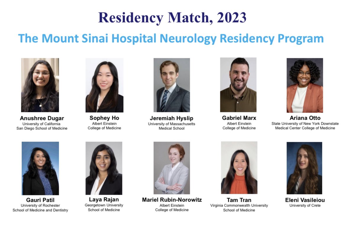 Thrilled to welcome you to the @MtSinaiNeuroRes 🧠 family! Looking forward to learning from all of you! #NeuroTwitterNetwork @NMatch2023 #Match2023 @MSHSNeurology