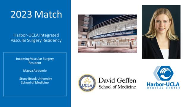 Excited to welcome our Harbor-UCLA Integrated Vascular Residency Program Match - Dr. Maeva Adoumie!! Welcome to the Harbor-UCLA Family! #Match2023 #HarborUCLA_VS