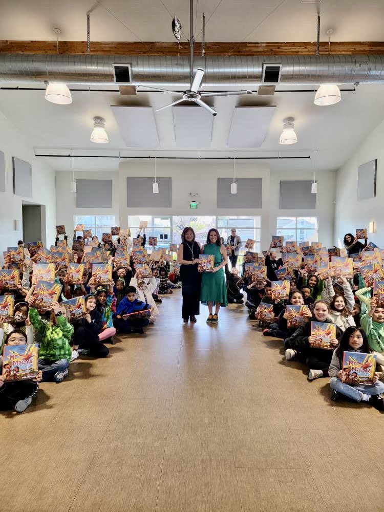 What an incredible visit to @donaldsonwaydragons @nvusd Students enjoyed their first school wide event since the pandemic. We had two amazing assemblies to celebrate the love of reading with @LeticiaOrdazTV We can’t wait to come back soon. @hey_mar_ is a dream educator!