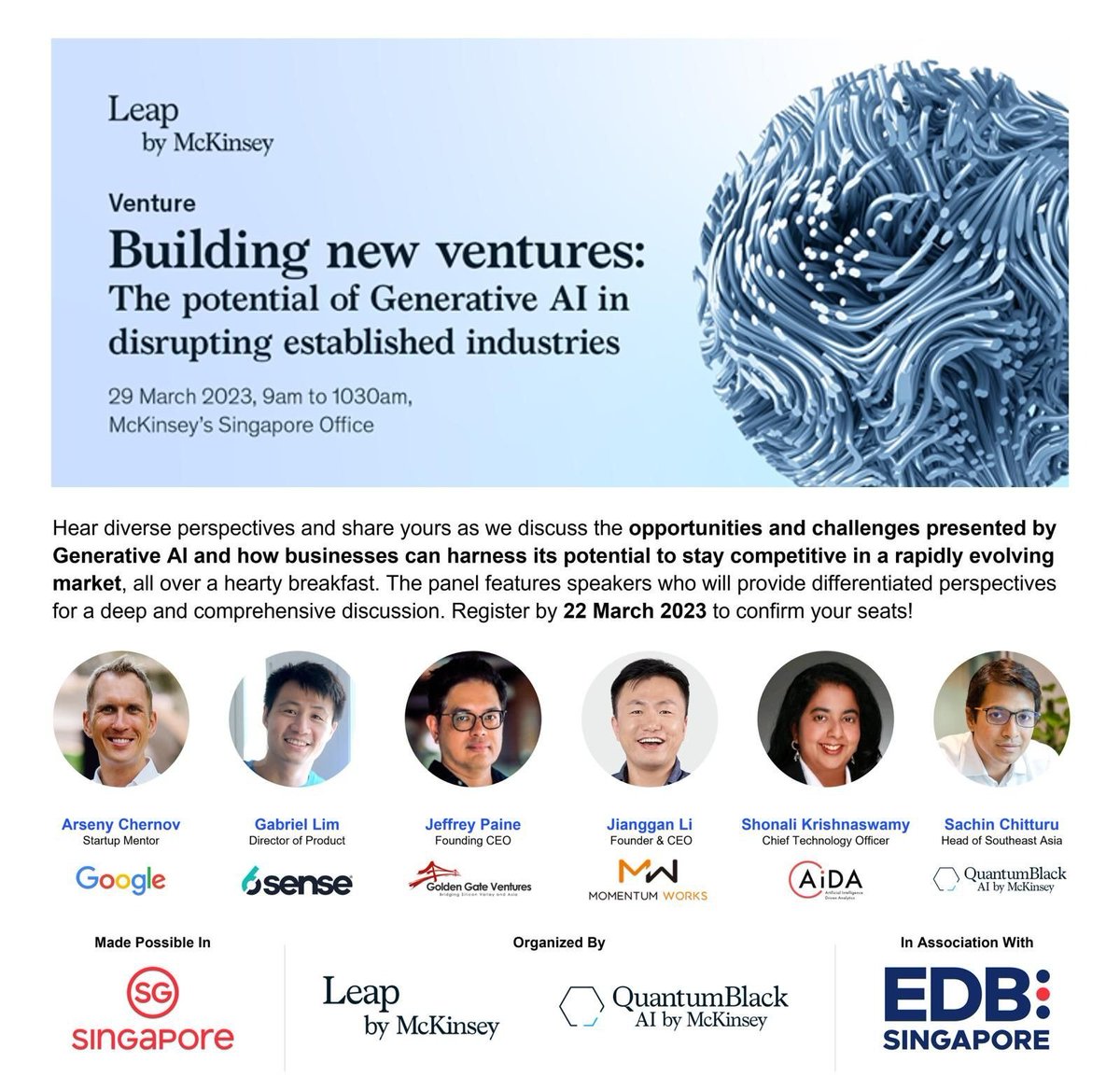 Our #GGVbrain which is led by <a href="/jpaine/">JΞFFRΞY PAINΞ</a>, has plugged us into a few AI opportunities over the years, like no-code companies @obviouslyai and <a href="/locofy_ai/">Locofy.ai</a>. 

Great to see <a href="/McKinsey/">McKinsey & Company</a> hosting Jeff for a chat on Generative AI disrupting industries.