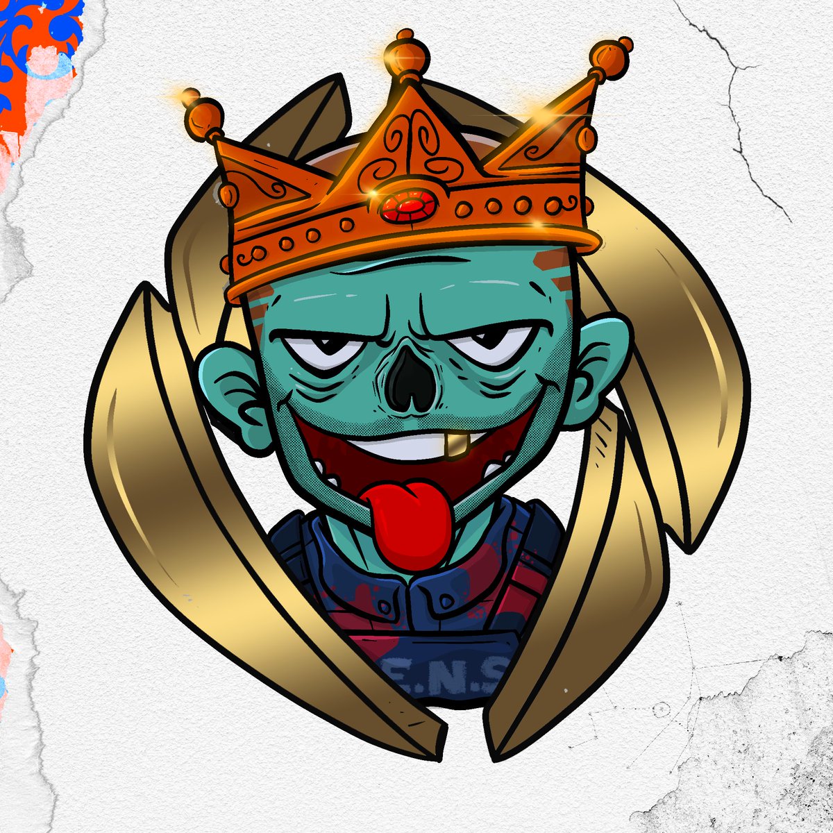 CryptoRotuman's tweet photo. GOLD take on Ring ....Crown Zombie!! π #fanart #crownzombie #ENSMaxisNFT #rotustyle @ENSMaxisNFT https://t.co/F6oMkdcLbE