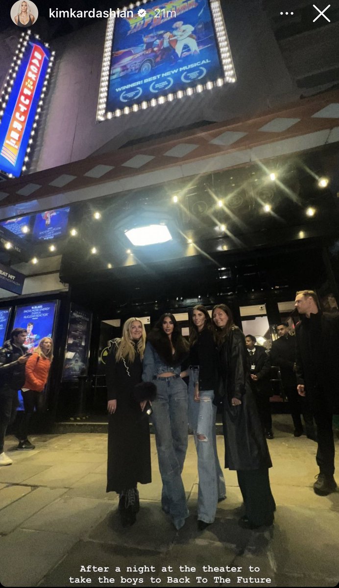 When Kim came to see <a href="/BTTFmusical/">Back to the Future</a> ✨ what a mad fun evening!!! #KimKardashian